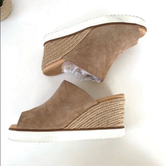 Frau Suede Wedges 41 Italian Made Neutral - Picture 10 of 13